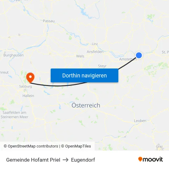 Gemeinde Hofamt Priel to Eugendorf map