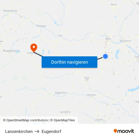 Lanzenkirchen to Eugendorf map
