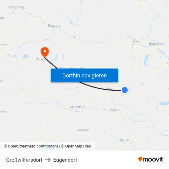 Großwilfersdorf to Eugendorf map