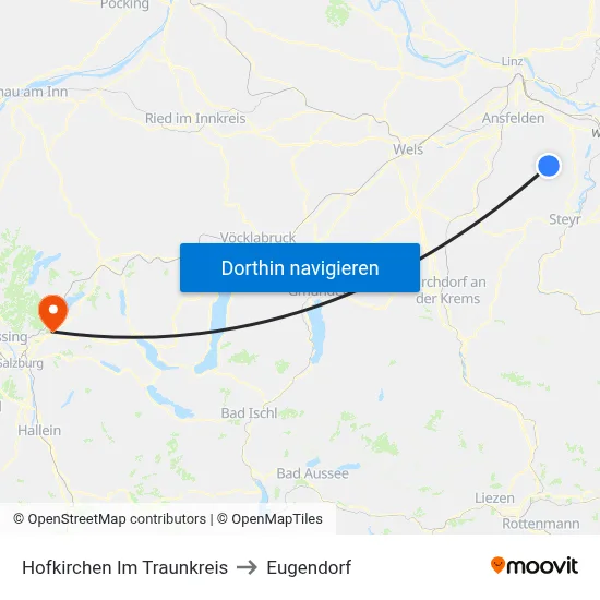 Hofkirchen Im Traunkreis to Eugendorf map