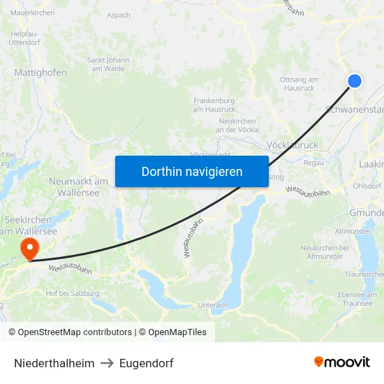 Niederthalheim to Eugendorf map