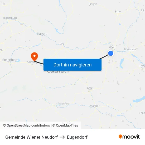 Gemeinde Wiener Neudorf to Eugendorf map