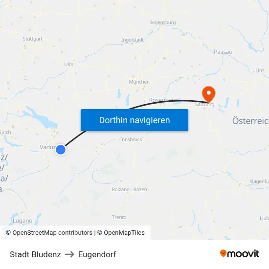 Stadt Bludenz to Eugendorf map