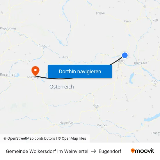 Gemeinde Wolkersdorf Im Weinviertel to Eugendorf map
