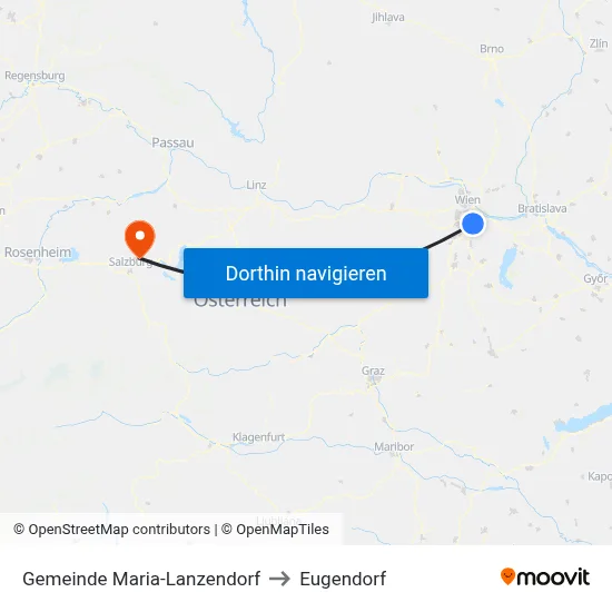 Gemeinde Maria-Lanzendorf to Eugendorf map