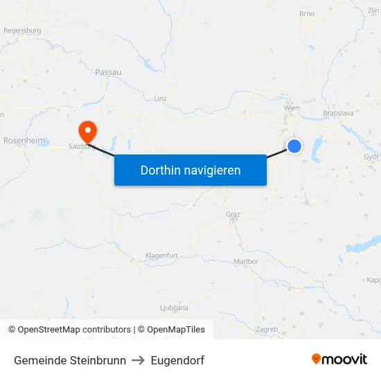 Gemeinde Steinbrunn to Eugendorf map