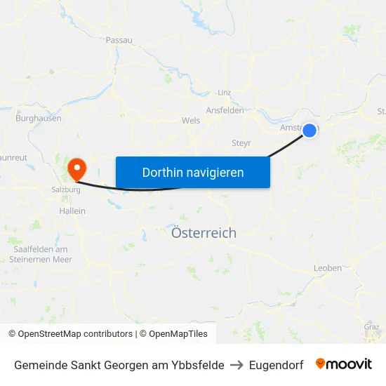 Gemeinde Sankt Georgen am Ybbsfelde to Eugendorf map