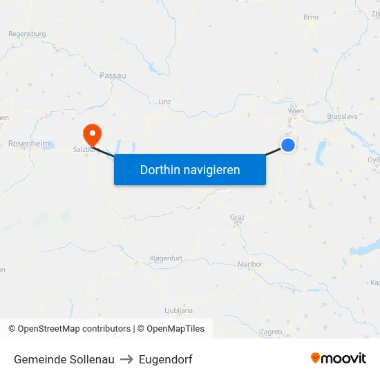 Gemeinde Sollenau to Eugendorf map