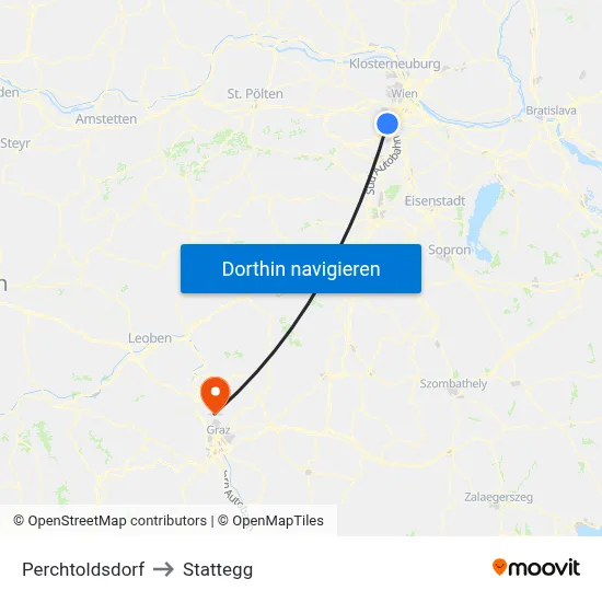 Perchtoldsdorf to Stattegg map