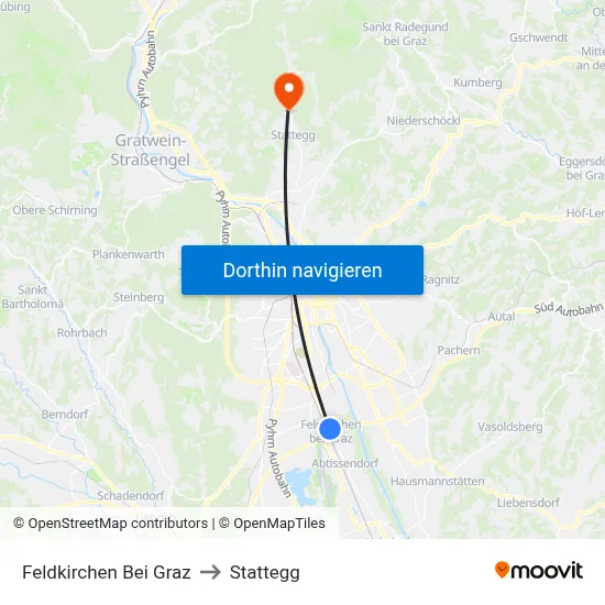 Feldkirchen Bei Graz to Stattegg map