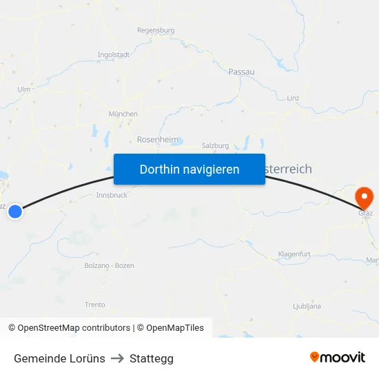 Gemeinde Lorüns to Stattegg map