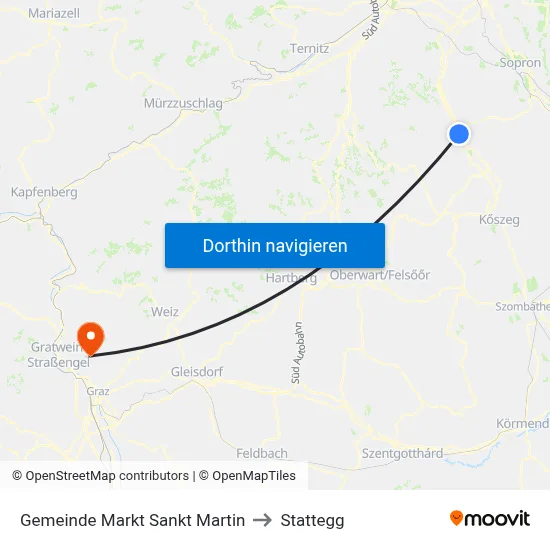 Gemeinde Markt Sankt Martin to Stattegg map