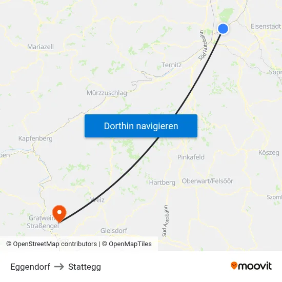 Eggendorf to Stattegg map