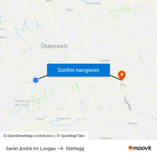 Sankt Andrä Im Lungau to Stattegg map