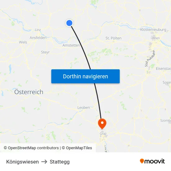 Königswiesen to Stattegg map