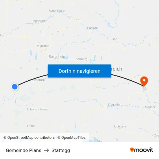 Gemeinde Pians to Stattegg map