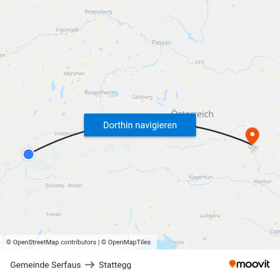 Gemeinde Serfaus to Stattegg map