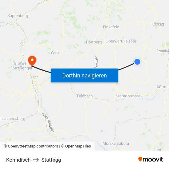 Kohfidisch to Stattegg map