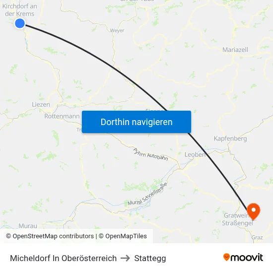 Micheldorf In Oberösterreich to Stattegg map