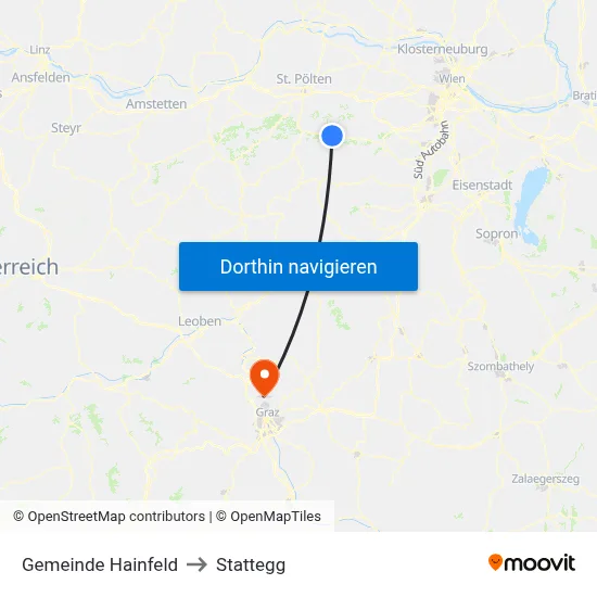 Gemeinde Hainfeld to Stattegg map