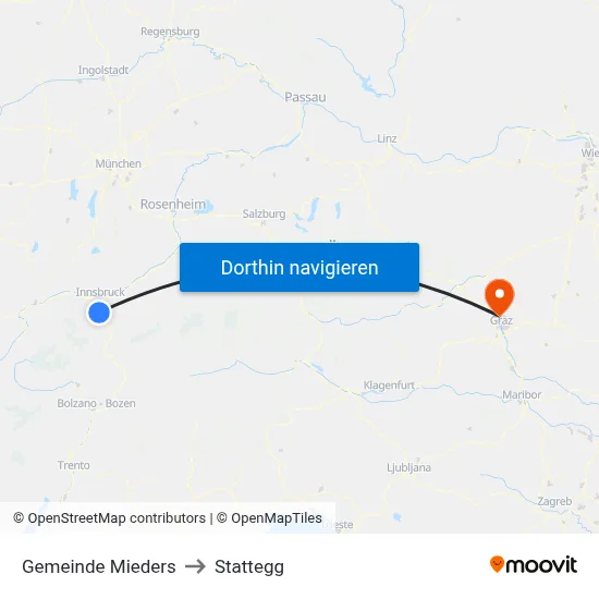 Gemeinde Mieders to Stattegg map