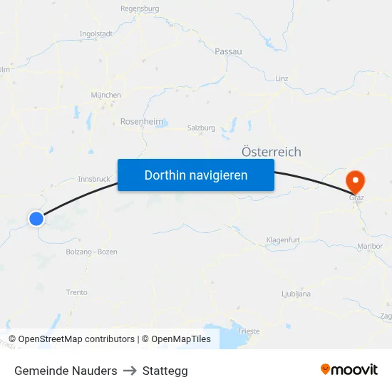 Gemeinde Nauders to Stattegg map