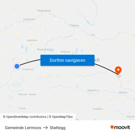 Gemeinde Lermoos to Stattegg map