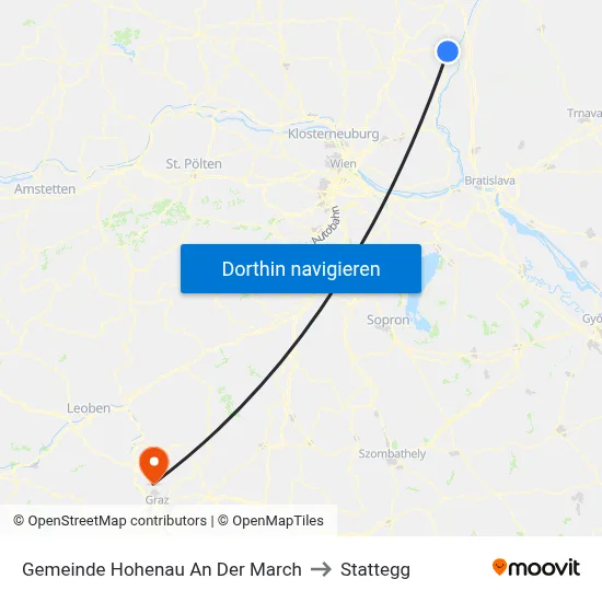 Gemeinde Hohenau An Der March to Stattegg map