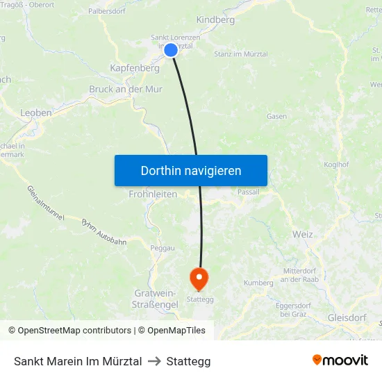 Sankt Marein Im Mürztal to Stattegg map