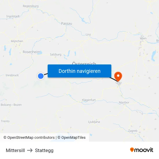 Mittersill to Stattegg map