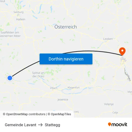 Gemeinde Lavant to Stattegg map