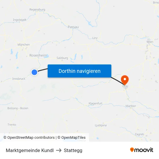 Marktgemeinde Kundl to Stattegg map