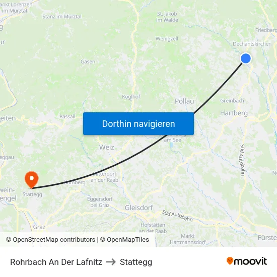 Rohrbach An Der Lafnitz to Stattegg map
