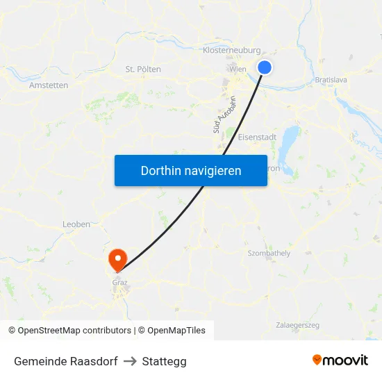 Gemeinde Raasdorf to Stattegg map