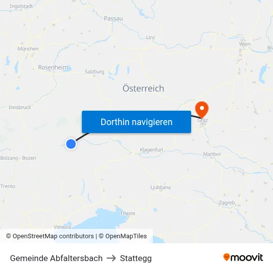 Gemeinde Abfaltersbach to Stattegg map