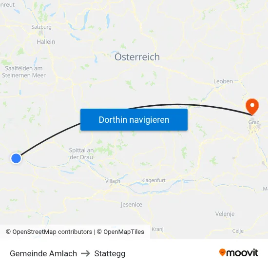 Gemeinde Amlach to Stattegg map