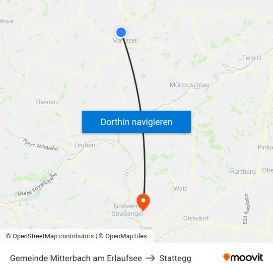 Gemeinde Mitterbach am Erlaufsee to Stattegg map