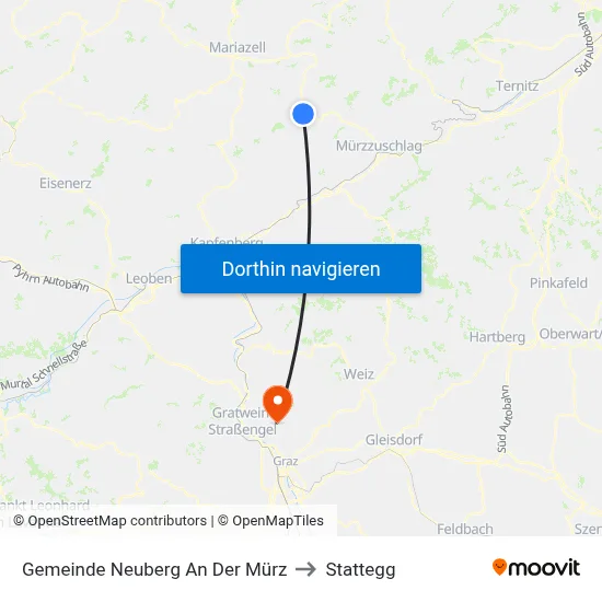 Gemeinde Neuberg An Der Mürz to Stattegg map