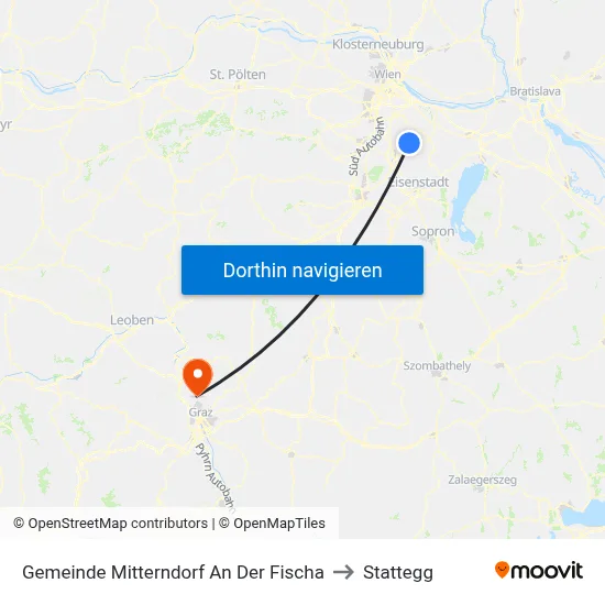 Gemeinde Mitterndorf An Der Fischa to Stattegg map