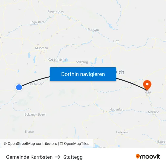 Gemeinde Karrösten to Stattegg map