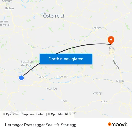Hermagor-Pressegger See to Stattegg map