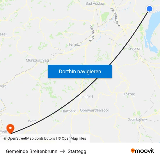 Gemeinde Breitenbrunn to Stattegg map