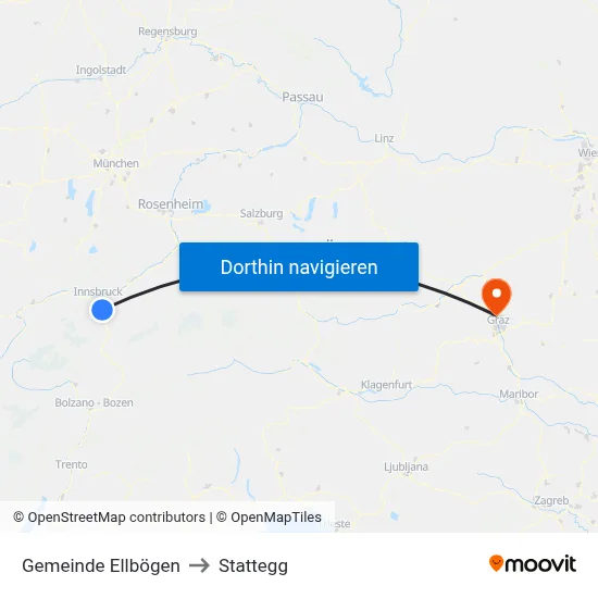 Gemeinde Ellbögen to Stattegg map