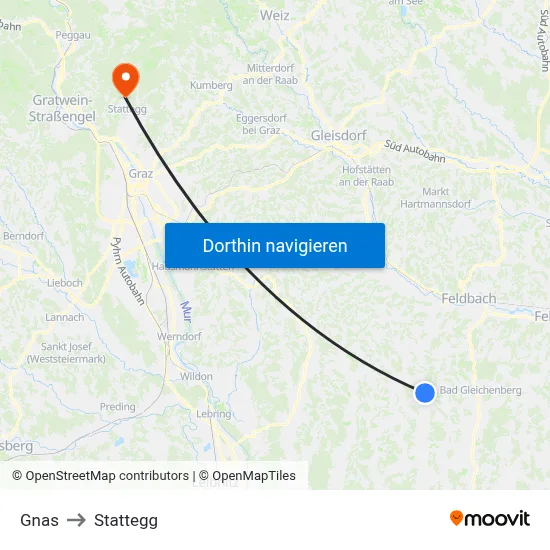 Gnas to Stattegg map