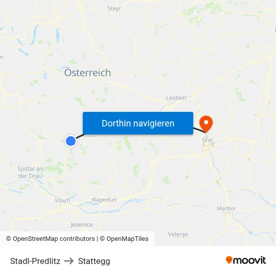 Stadl-Predlitz to Stattegg map
