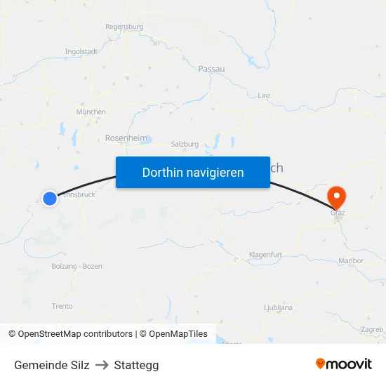 Gemeinde Silz to Stattegg map