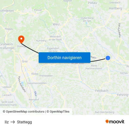Ilz to Stattegg map