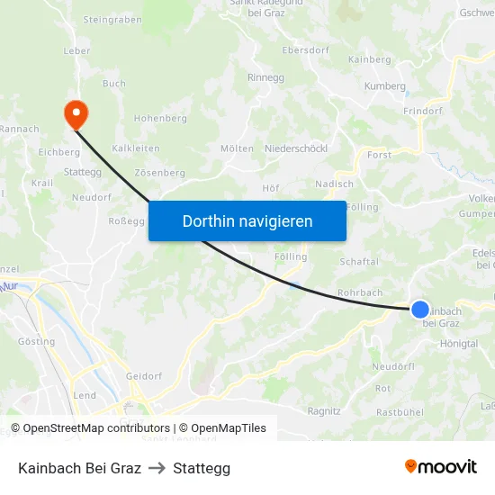 Kainbach Bei Graz to Stattegg map