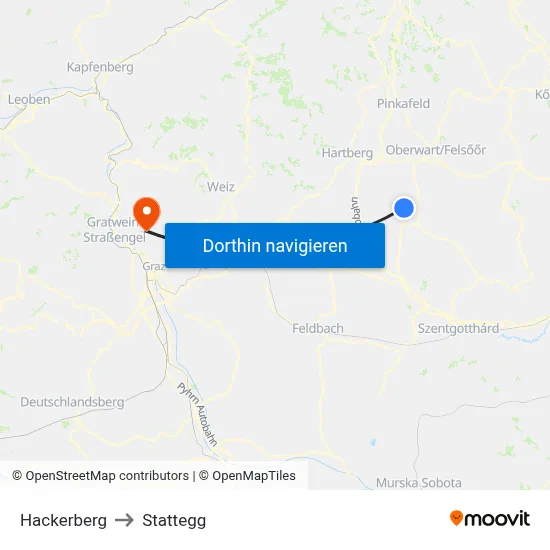 Hackerberg to Stattegg map
