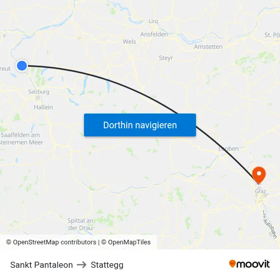 Sankt Pantaleon to Stattegg map